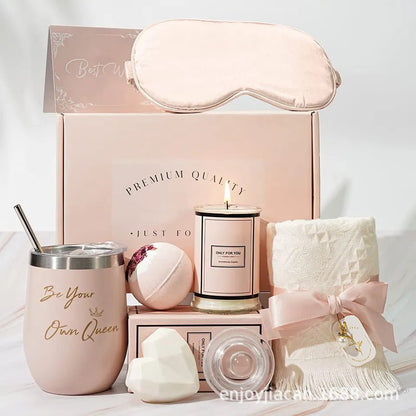 Lyxigt badpresentset från Bloombat - Komplett spa-upplevelse - Aromaterapi &amp; hudvård - Perfekt avkopplingspresent för kvinnor