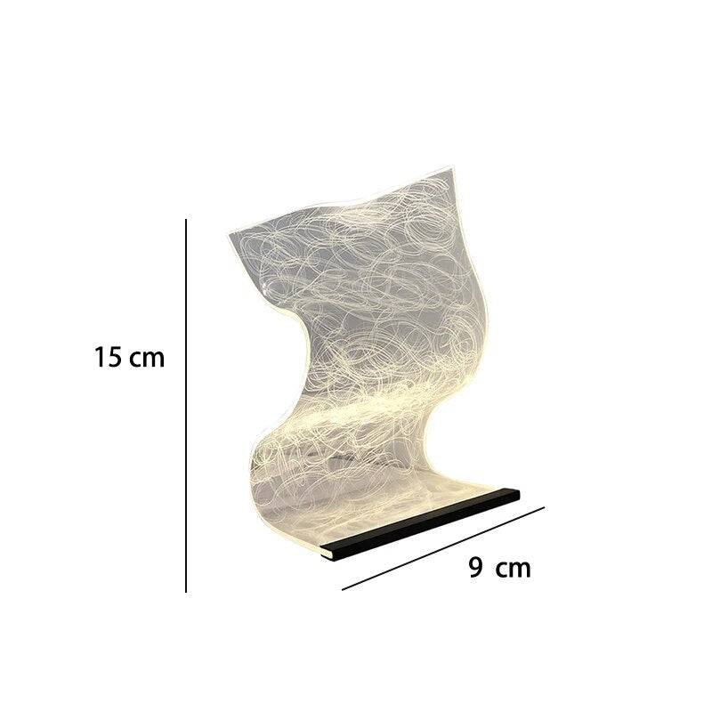 LumiAcrylic - Modern LED Bordslampa av Akryl | Stilren Dekorativ Belysning