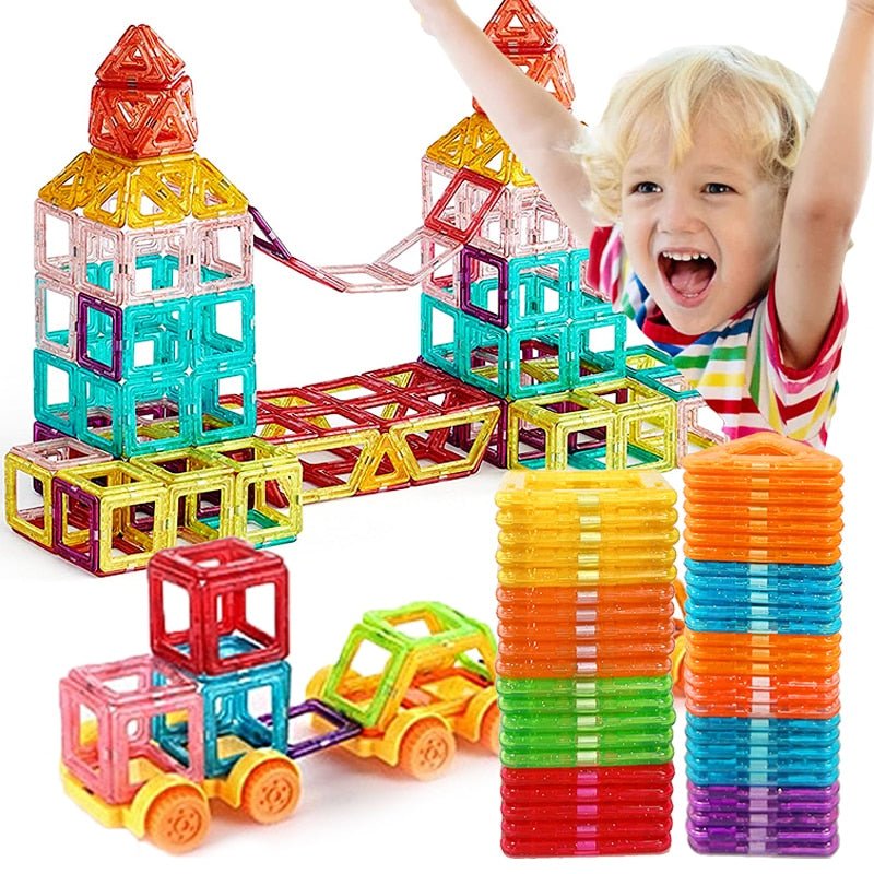 Magnabuilder Set - Magnetiska byggklossar för barn för att främja kreativitet och MINT-lärande