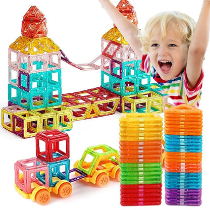 Magnabuilder Set - Magnetiska byggklossar för barn för att främja kreativitet och MINT-lärande
