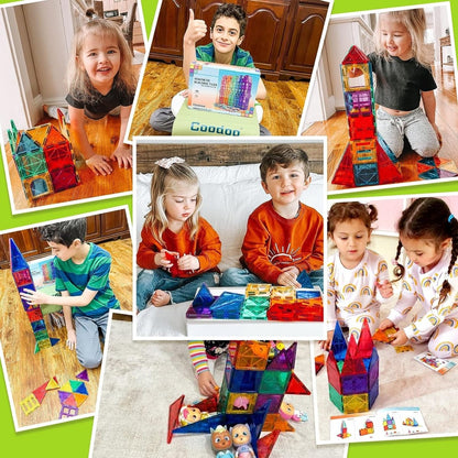 Magnamonti Kakel - Montessori Magnetiska Byggkakel - Kreativt Lärande och Konstruktionsglädje