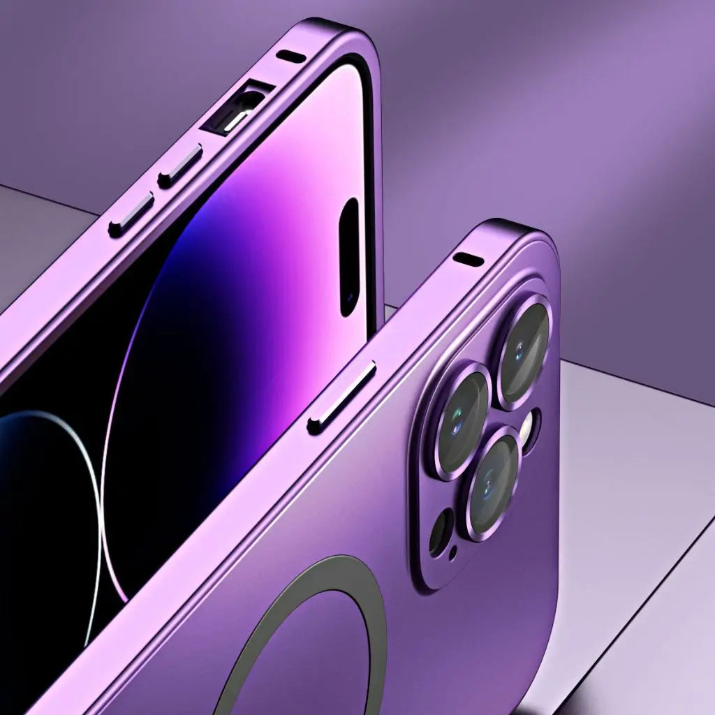 Telefonfodral Magnetiskt Metall MagSafe Kompatibelt Omslag