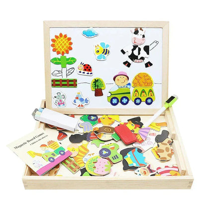 Magnidraw Duo - Dubbel-sidig magnet- och tavla för barn - kreativt lärande och spelande