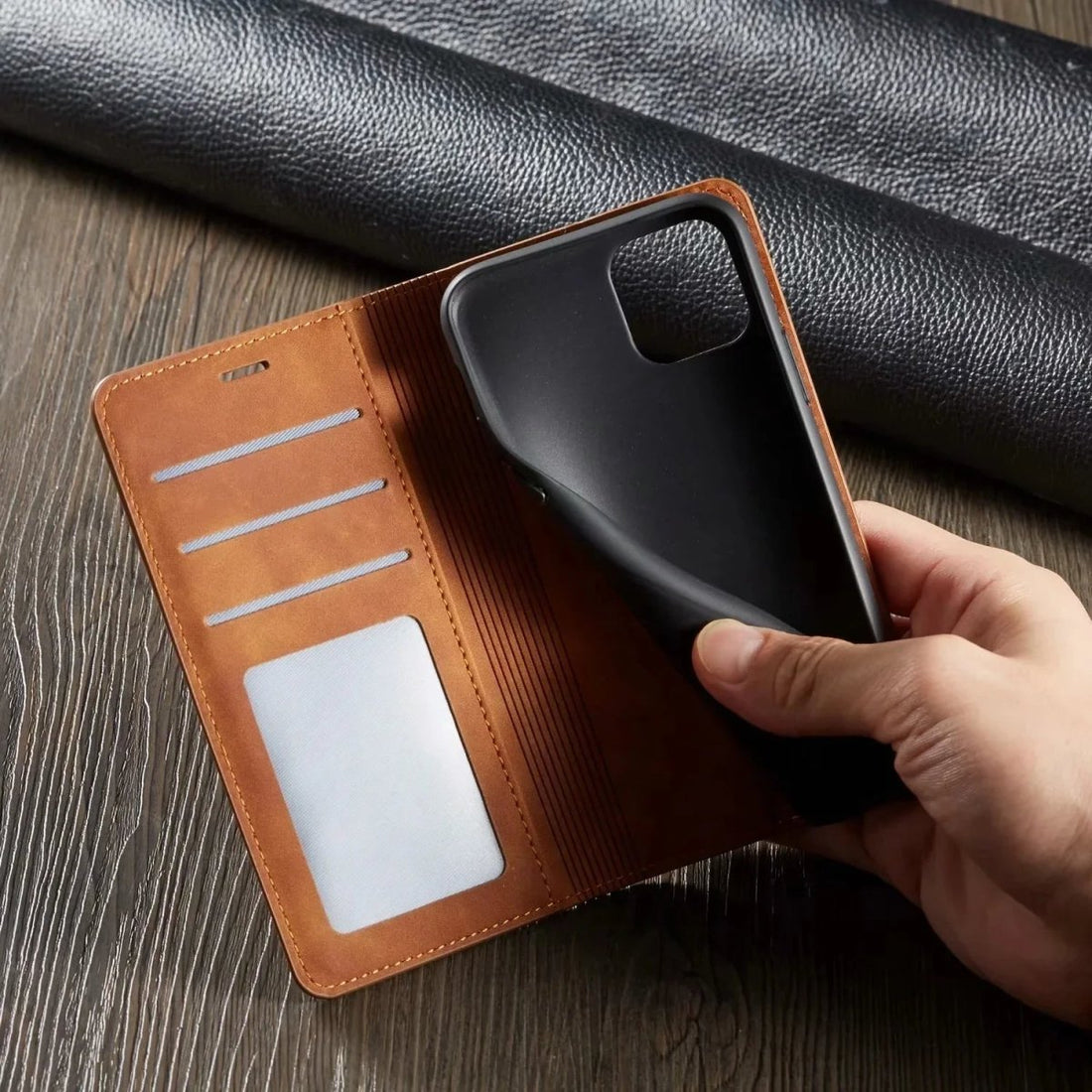 MAGSHIELD - Magnetisk iPhone-väska i läder för stiligt skydd