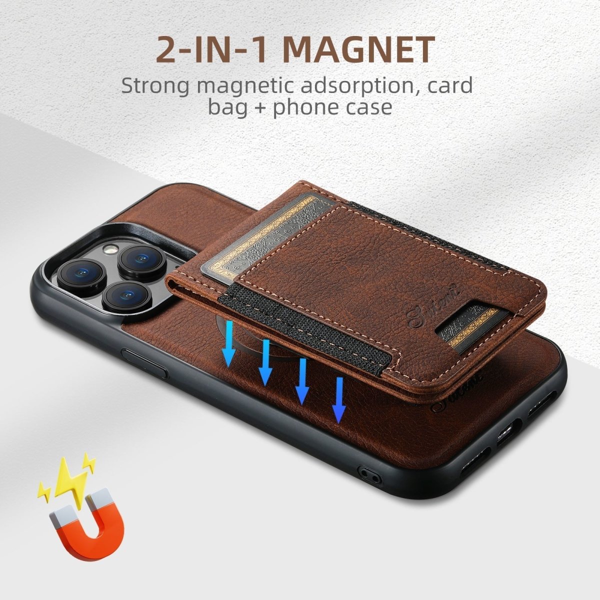 Magvibe läderfodral - premium smartphone-skydd med kortfack och MagSafe