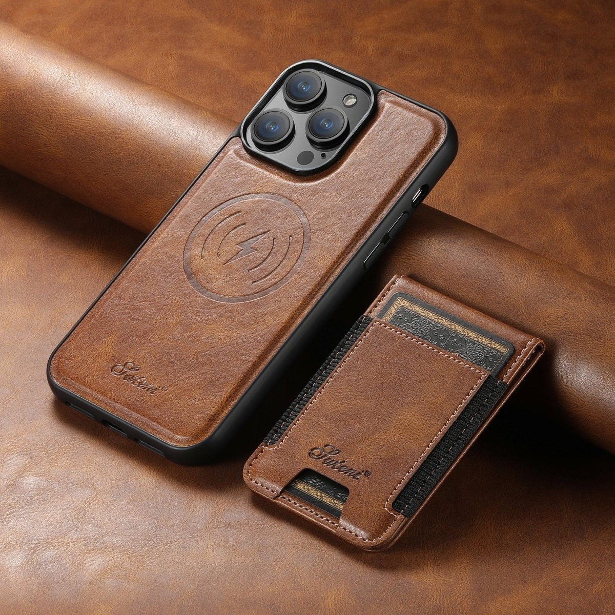 Magvibe läderfodral - premium smartphone-skydd med kortfack och MagSafe