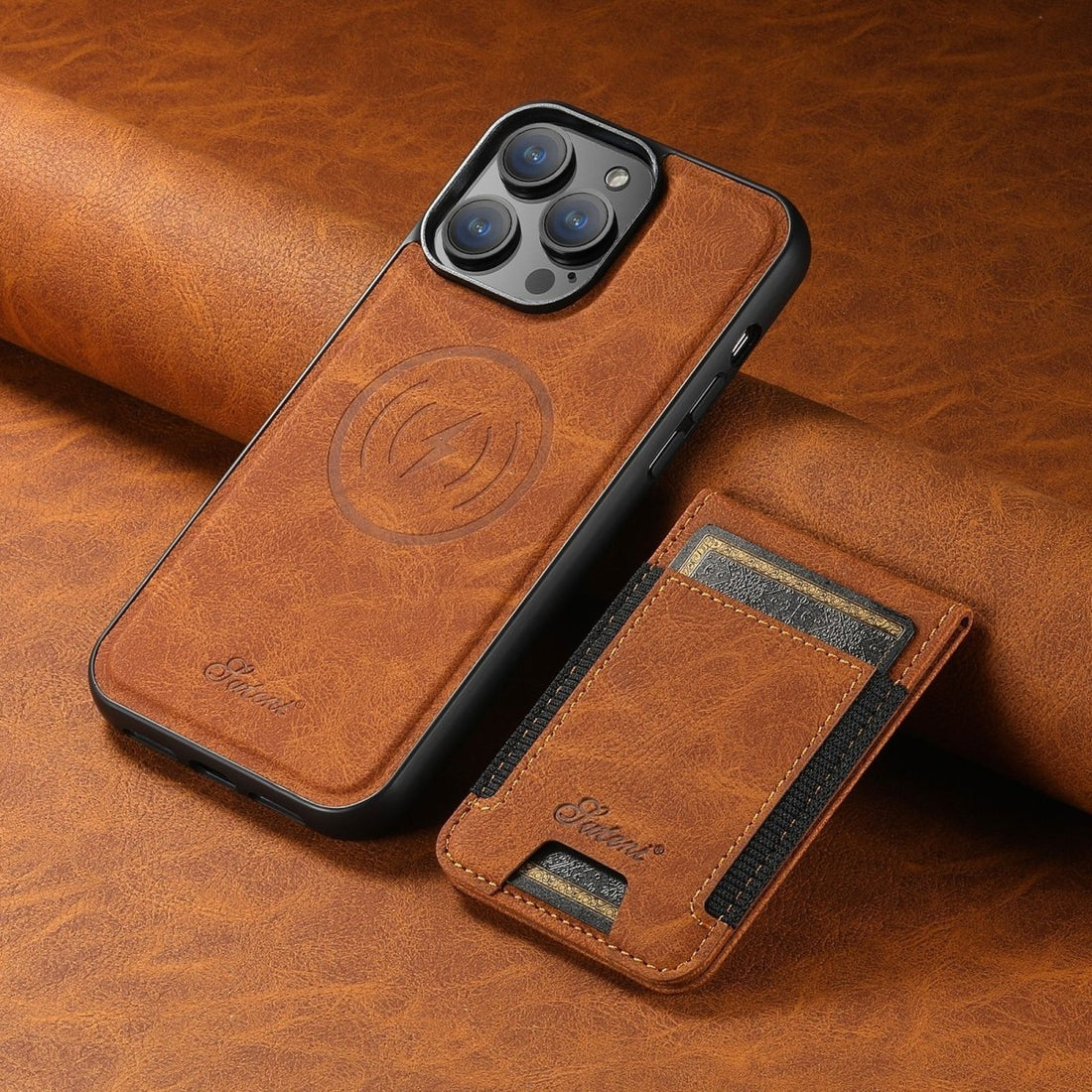 Magvibe läderfodral - premium smartphone-skydd med kortfack och MagSafe