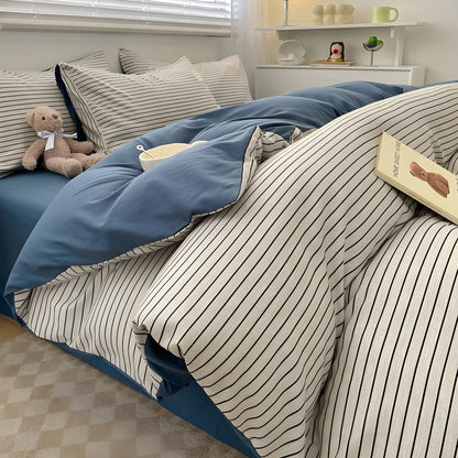 DreamPlaid Sängkläder Set - Nordisk Rutmönster Bomull Sängkläder Set