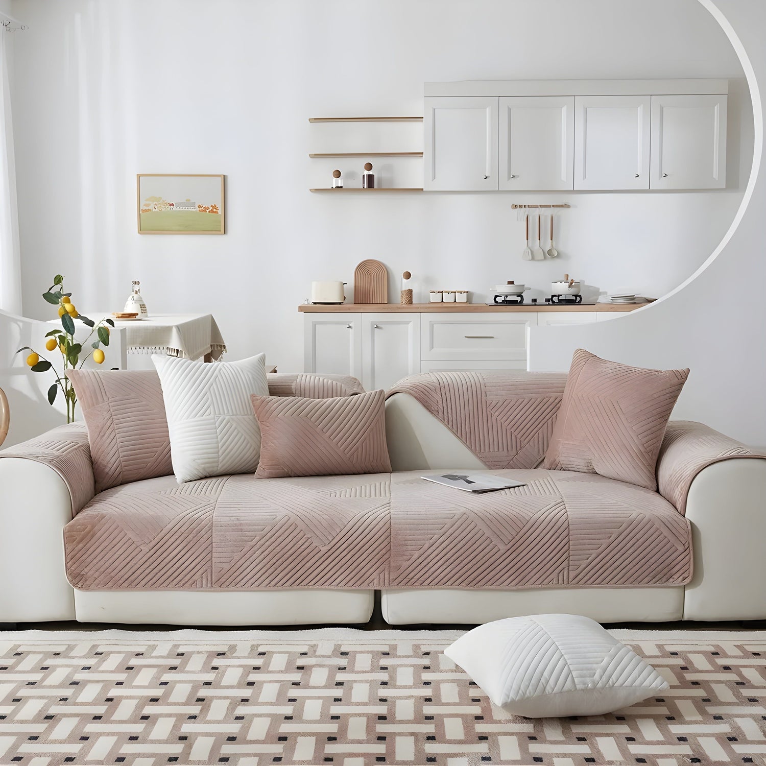 SofaGuard Deluxe – Modern Rutschfri Sammetsoffenduk för Vardagsrummet