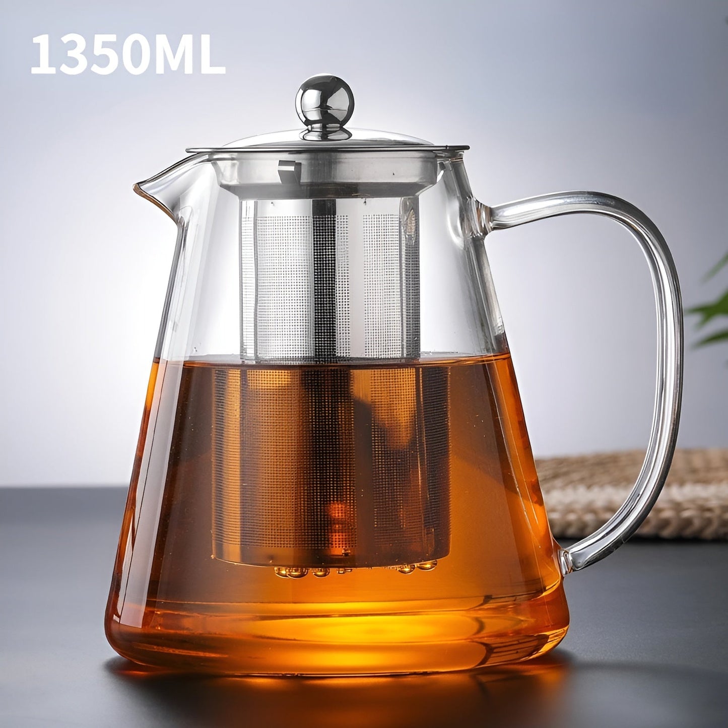 Värmebeständigt teset i borosilikatglas – Med filter | Ideal för att brygga blommote