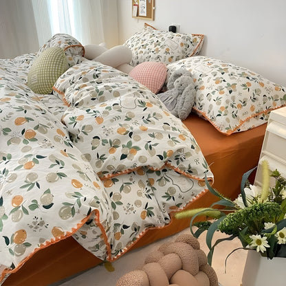 SoftBloom Sängkläder Set - Elegant sängkläder set tillverkat av bomull med blommönster