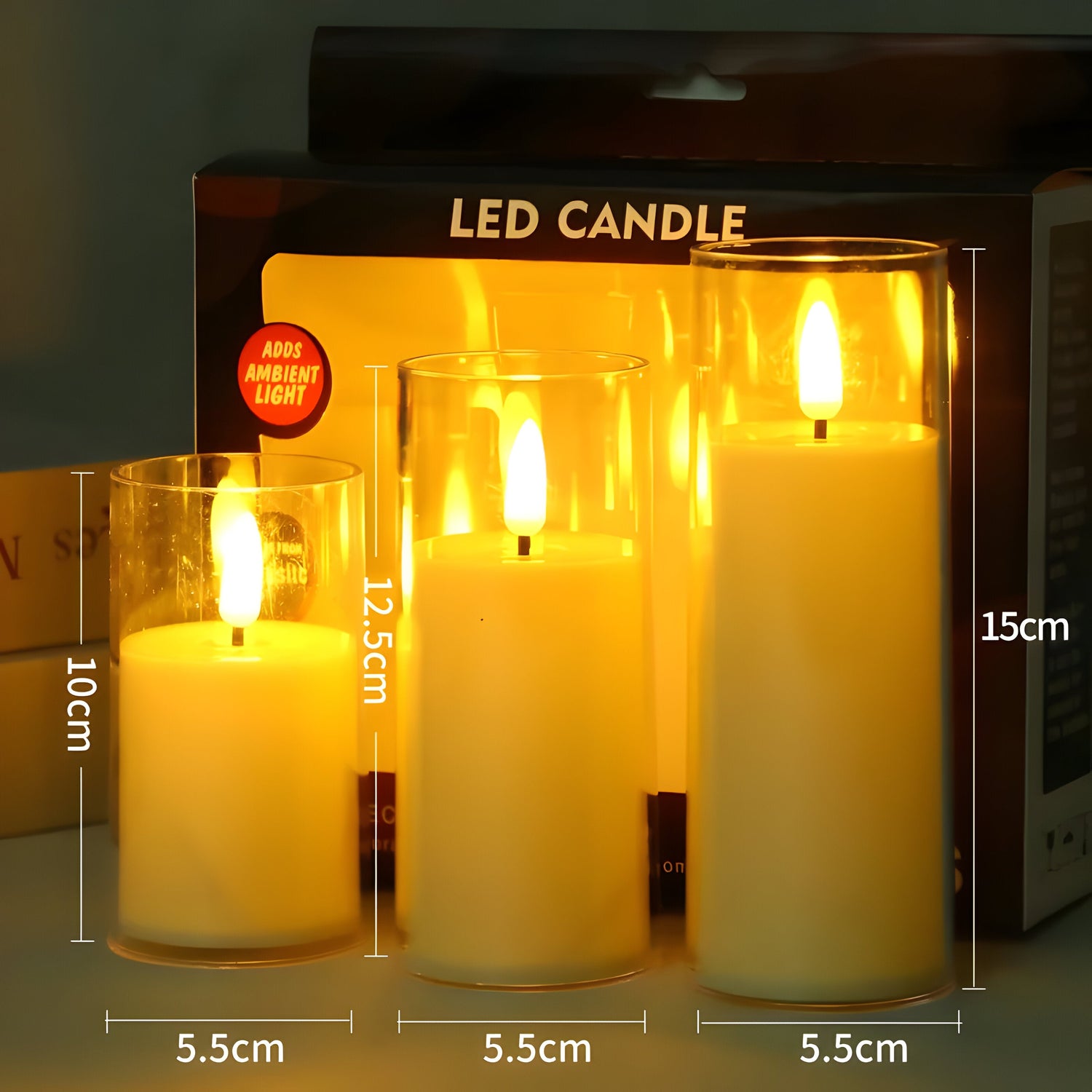 AmberFlicker Ljus - Akryl Flamslös LED-ljus