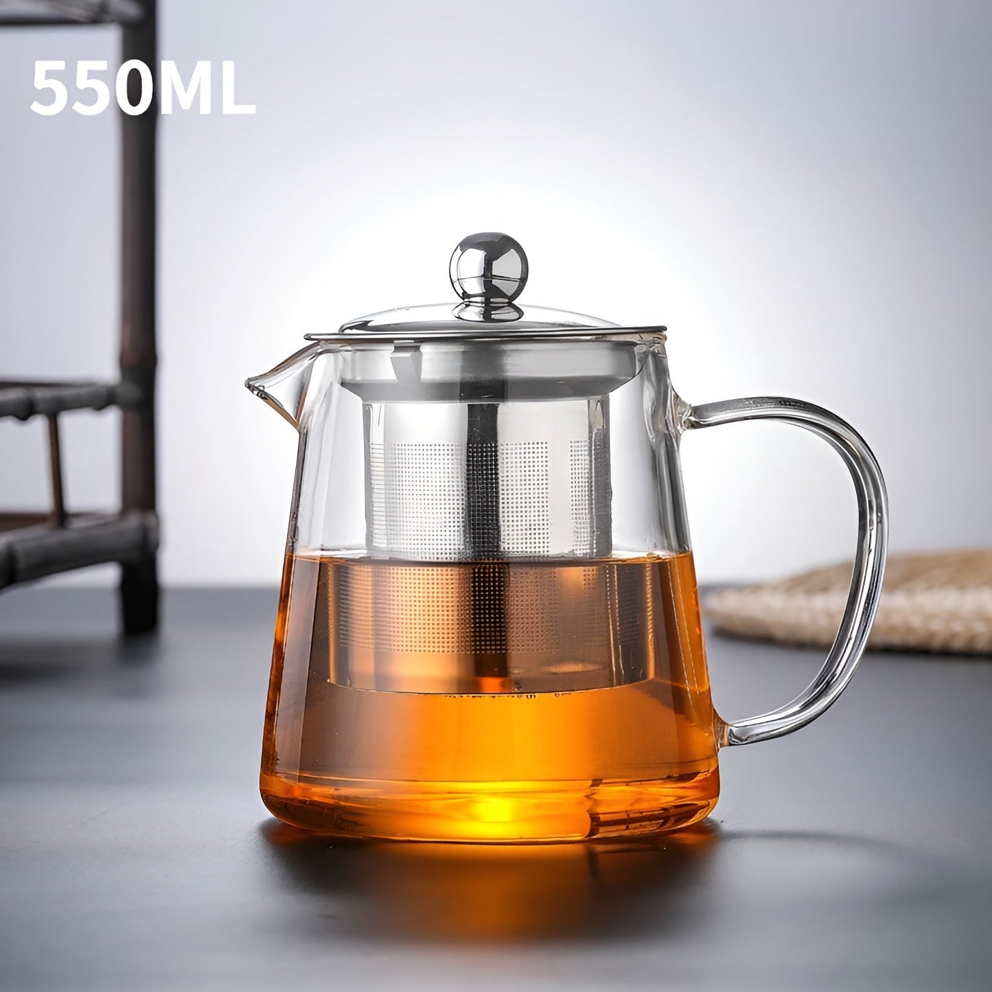 Värmebeständigt teset i borosilikatglas – Med filter | Ideal för att brygga blommote