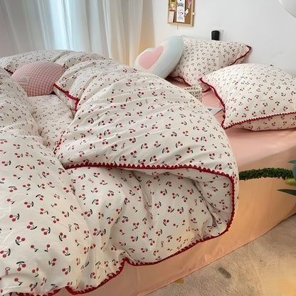 SoftBloom Sängkläder Set - Elegant sängkläder set tillverkat av bomull med blommönster