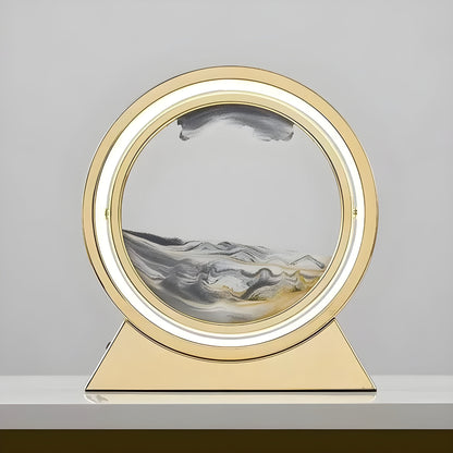 Sandbildslampa – LED-bordslampa med 3D sandmotiv | Avkopplande dekoration för vardagsrum och kontor