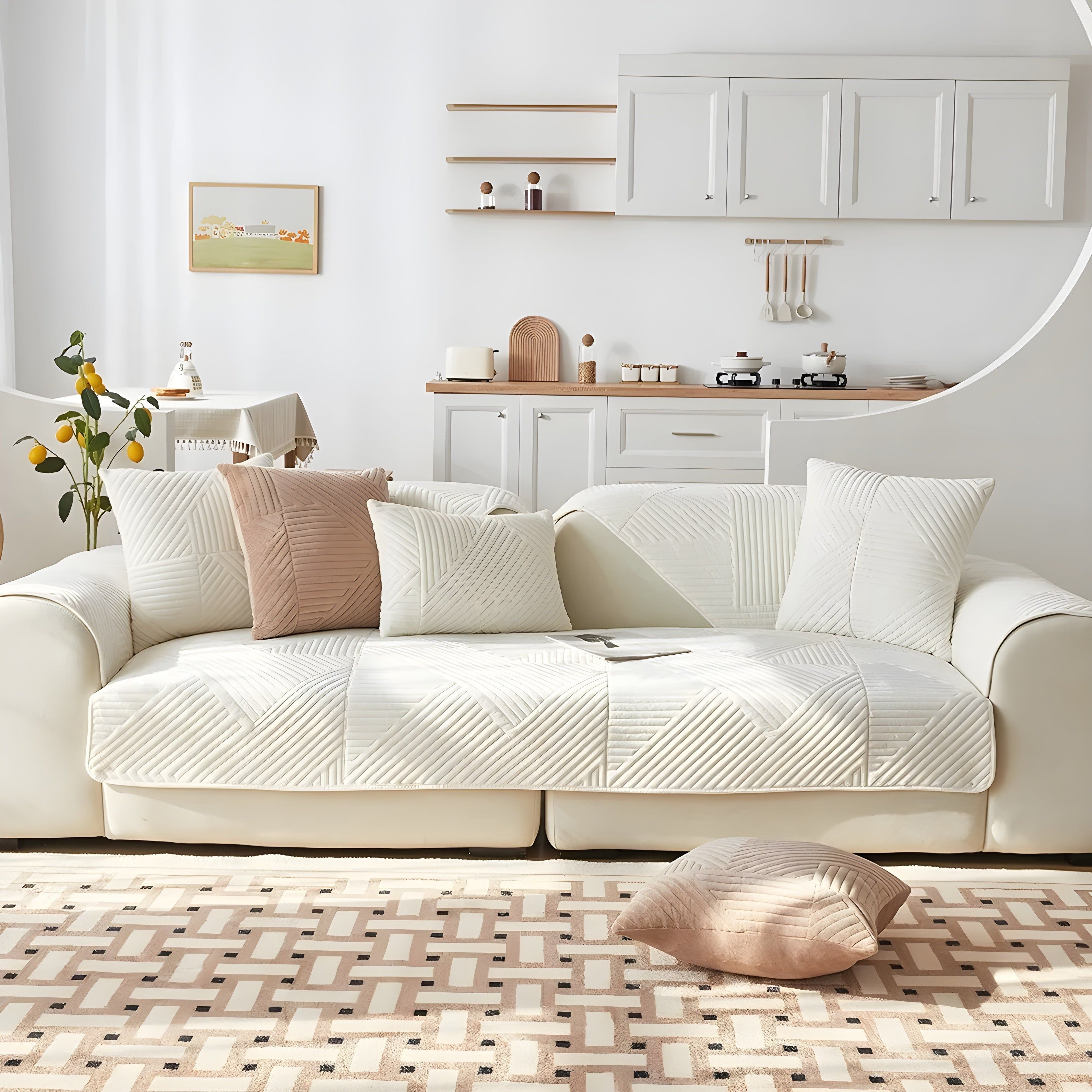 SofaGuard Deluxe – Modern Rutschfri Sammetsoffenduk för Vardagsrummet