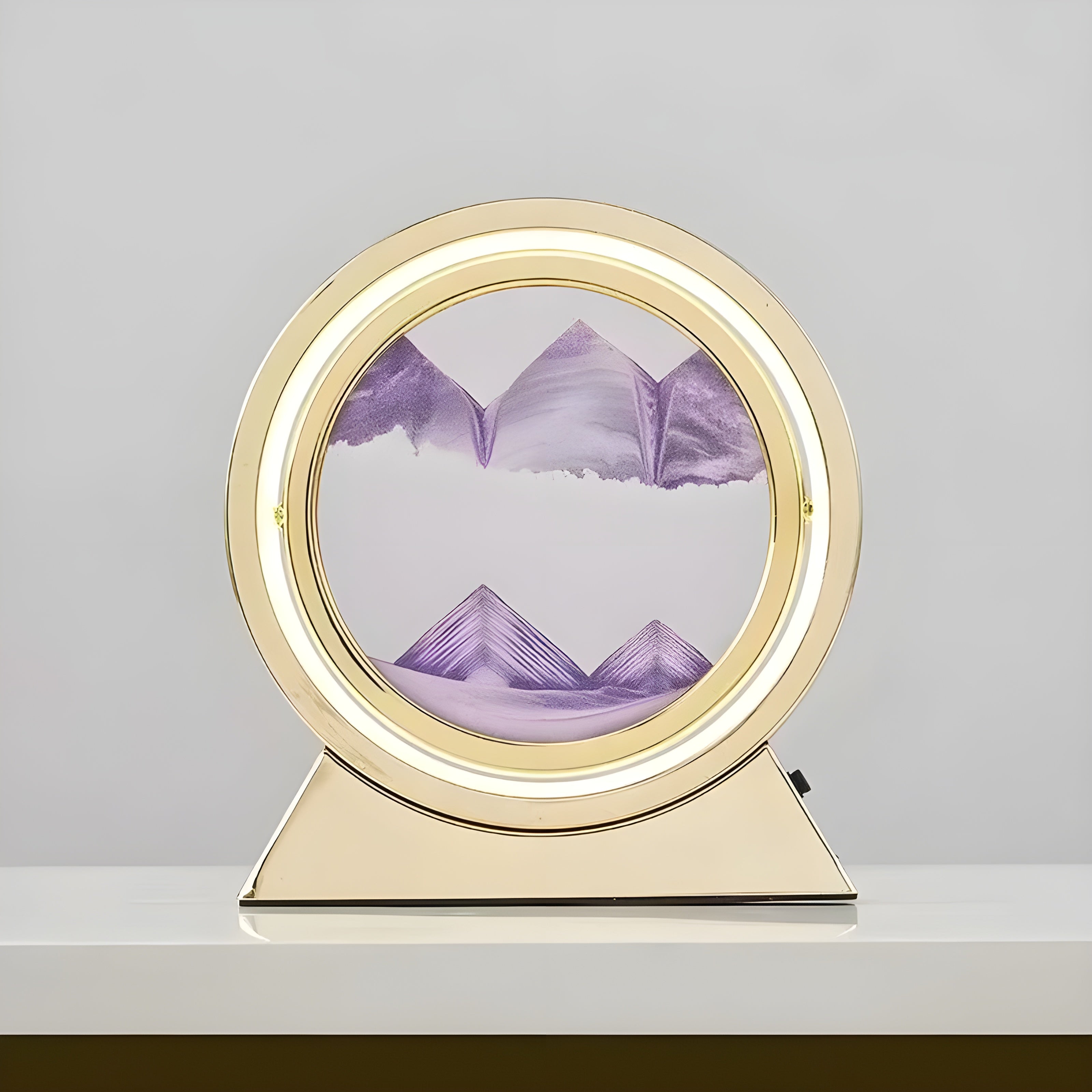 Sandbildslampa – LED-bordslampa med 3D sandmotiv | Avkopplande dekoration för vardagsrum och kontor