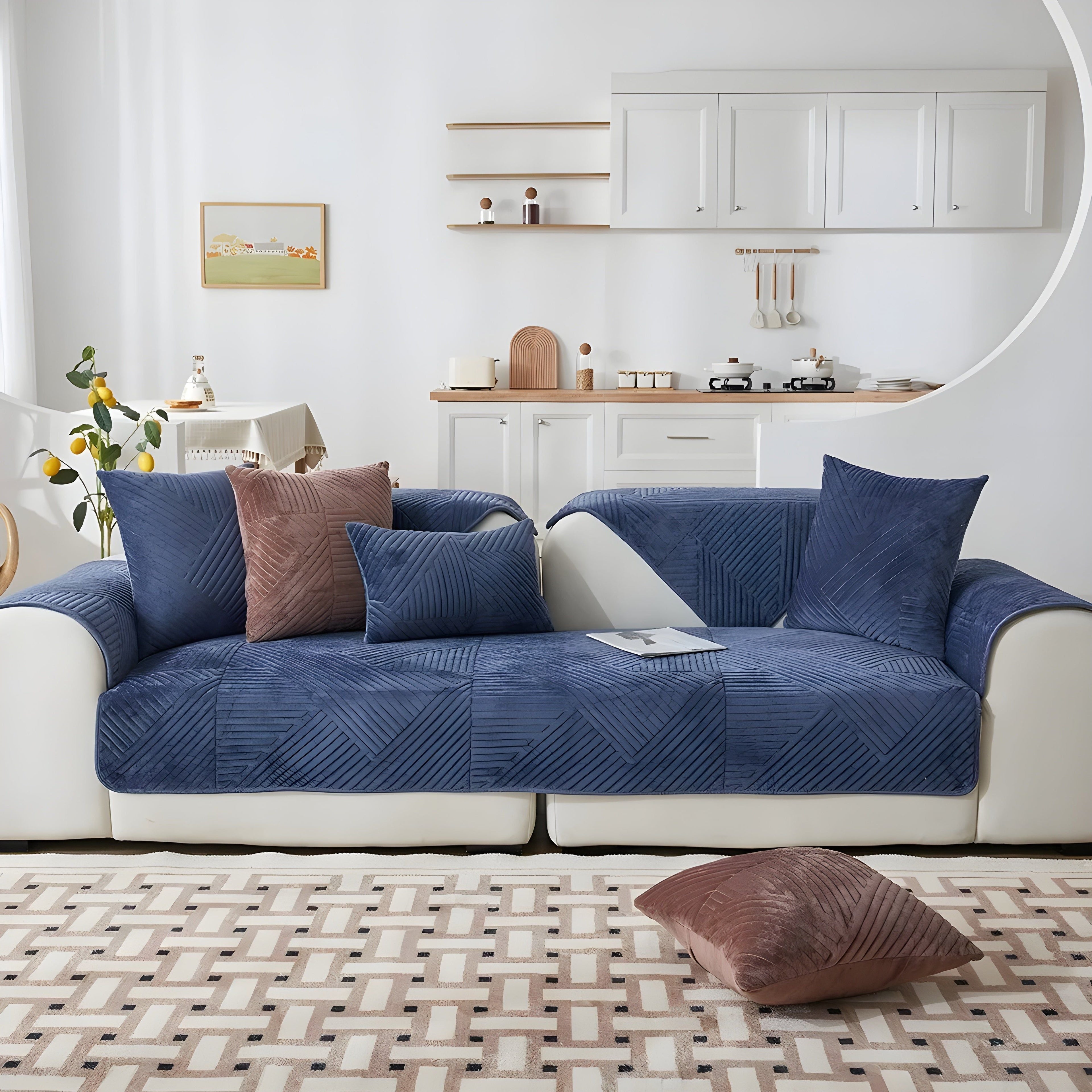 SofaGuard Deluxe – Modern Rutschfri Sammetsoffenduk för Vardagsrummet