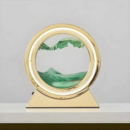 Sandbildslampa – LED-bordslampa med 3D sandmotiv | Avkopplande dekoration för vardagsrum och kontor