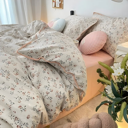SoftBloom Sängkläder Set - Elegant sängkläder set tillverkat av bomull med blommönster
