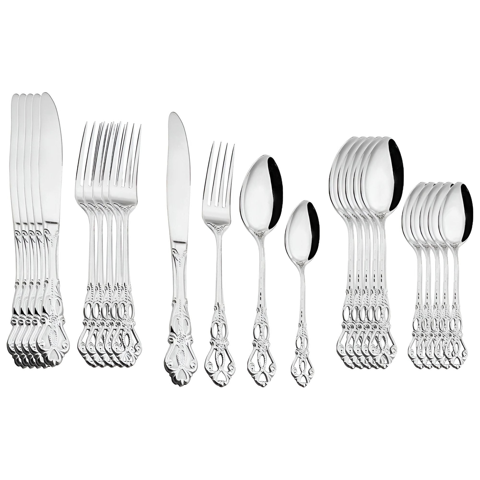 LuxeDining Bestick Set - Rostfritt Stål Diskmaskinssäkert Bestick Set