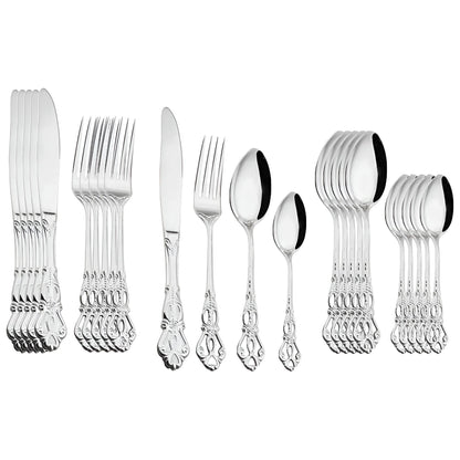 LuxeDining Bestick Set - Rostfritt Stål Diskmaskinssäkert Bestick Set