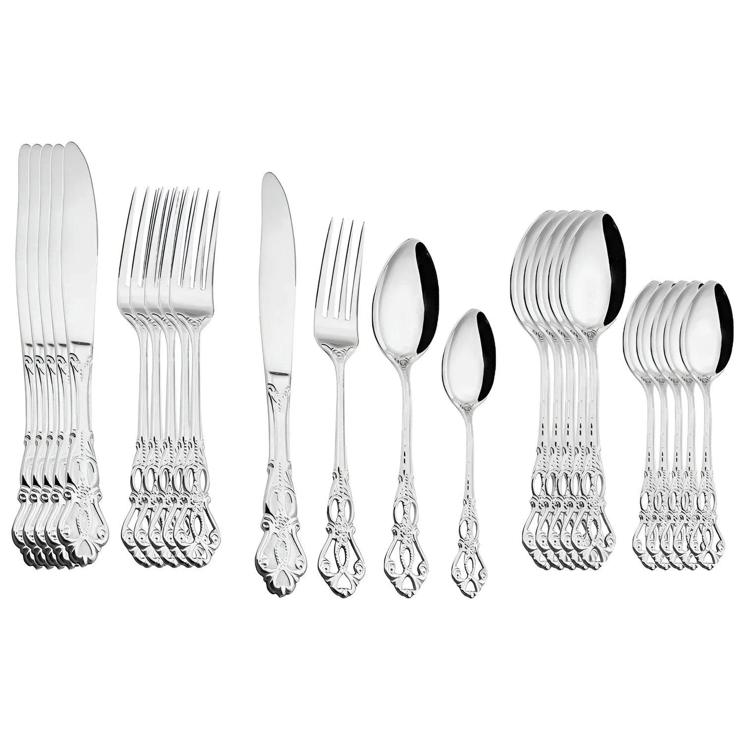 Lyxigt 24-delat guldbestickset med elegant dekoration