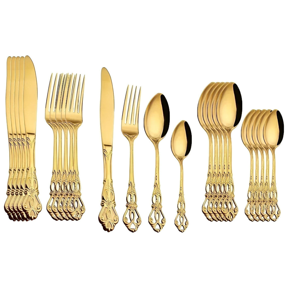 LuxeDining Bestick Set - Rostfritt Stål Diskmaskinssäkert Bestick Set