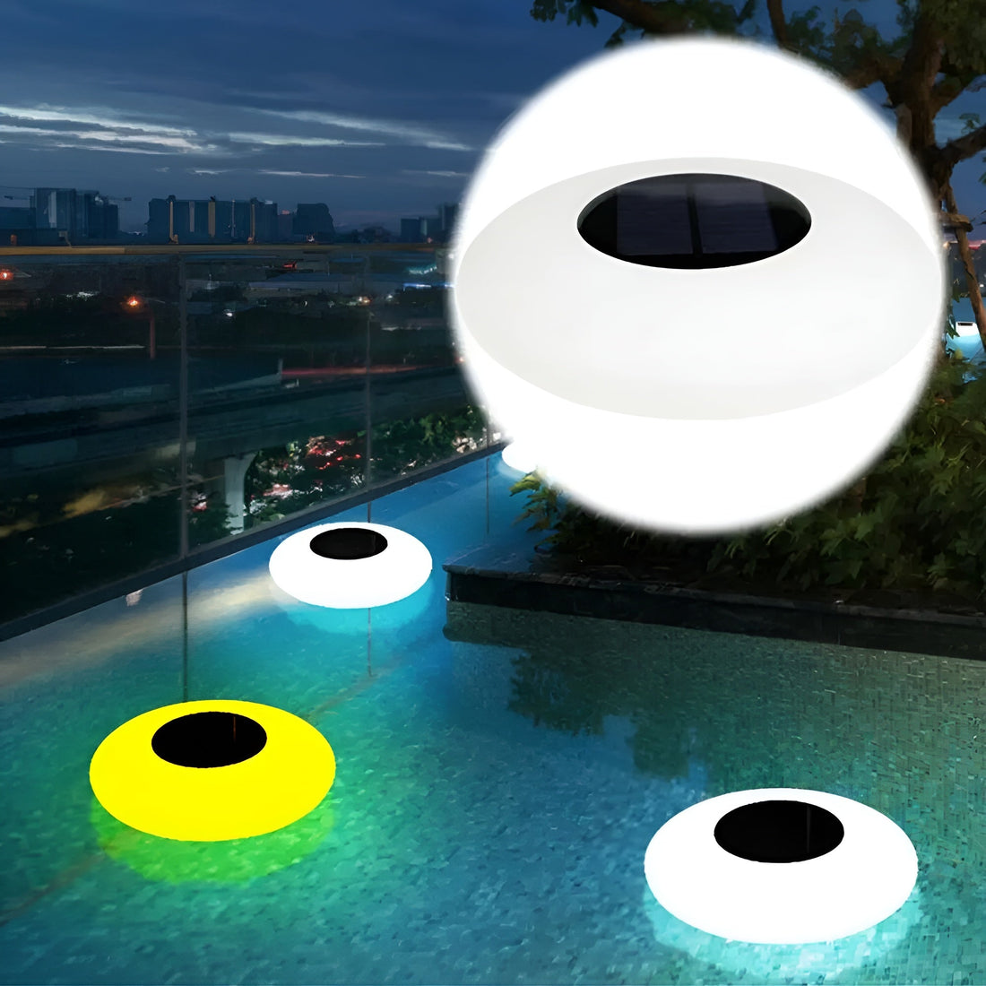Flytande LED solljus – Färgglödande för pool och trädgård