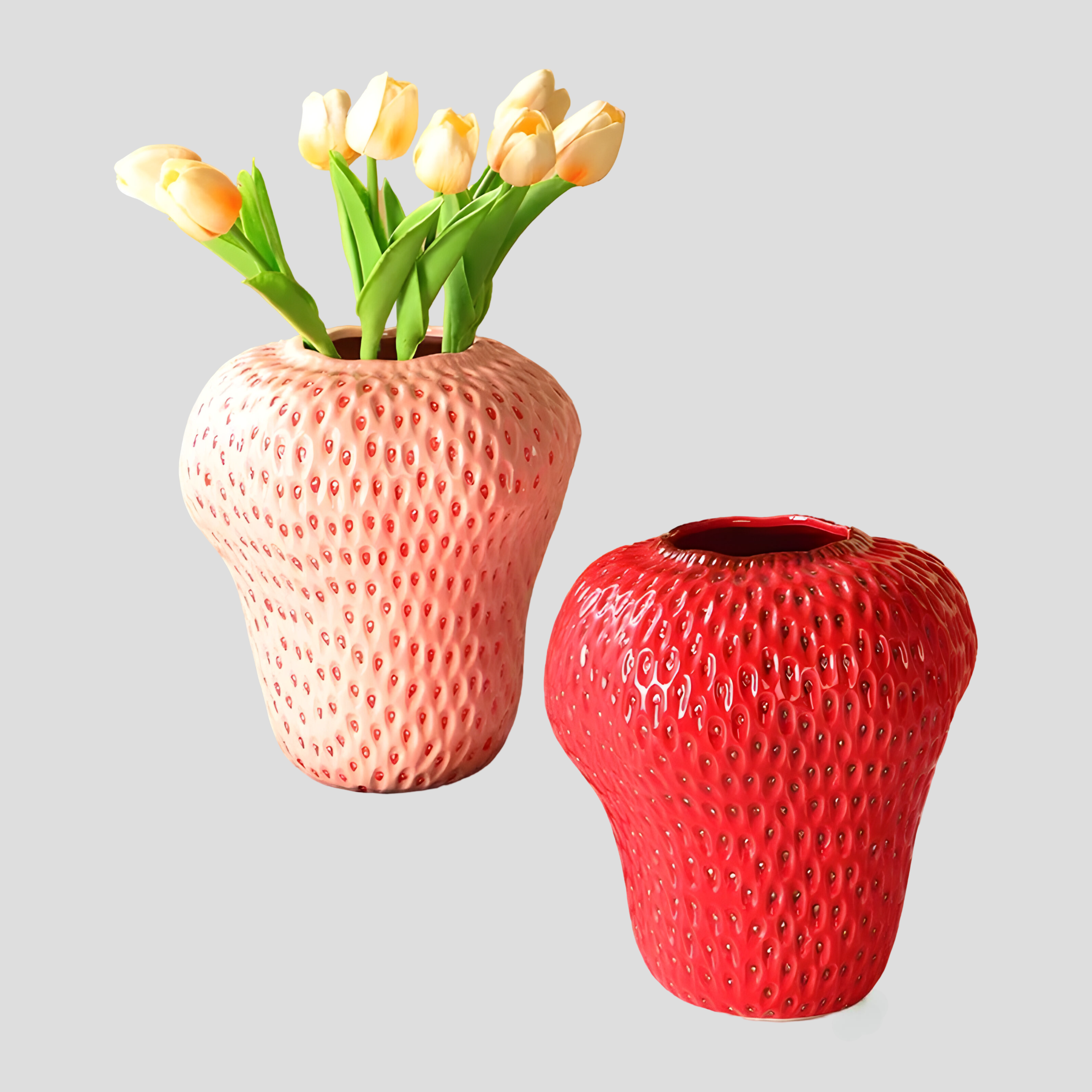 BerryHaven Vase - Keramisk jordgubbsblomvas