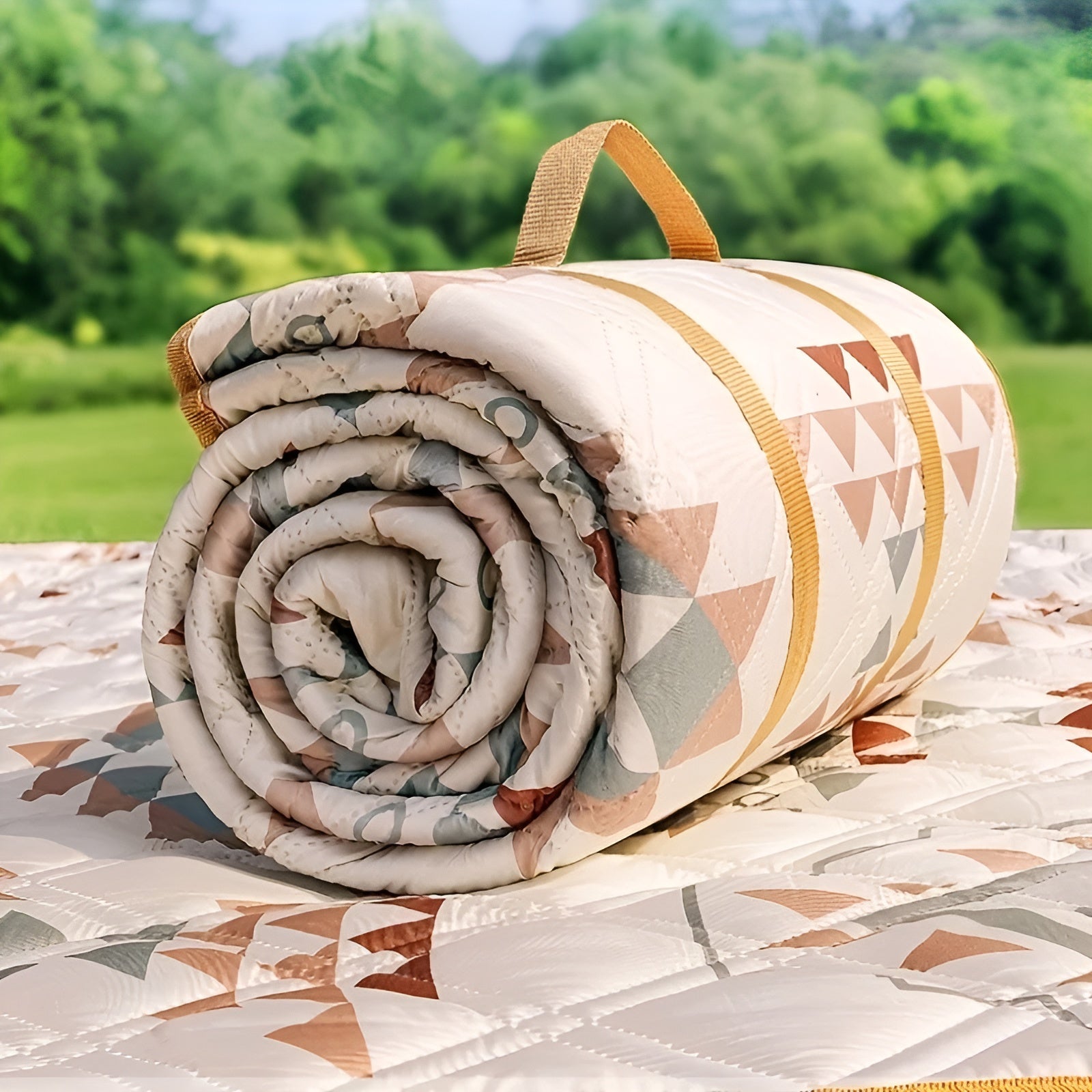 Picknickfilt med rutigt mönster – Vattentålig &amp; Fällbar | Idealisk för Park, Strand &amp; Camping