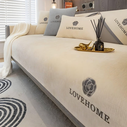 LuxeWrap Sofabeklädnad - Modern, Rutschskydd Sofakudsskydd