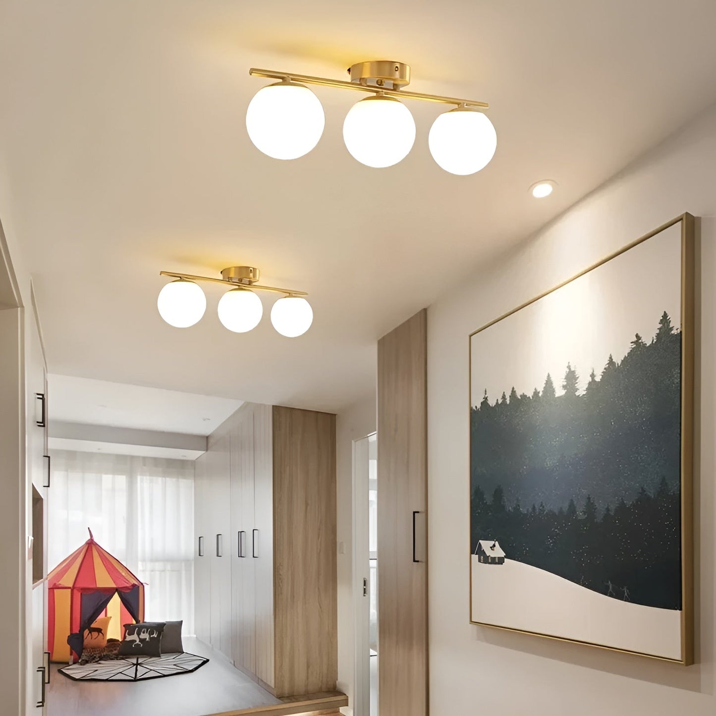 LED-taklampa i glas – Nordisk design | För vardagsrum & sovrum