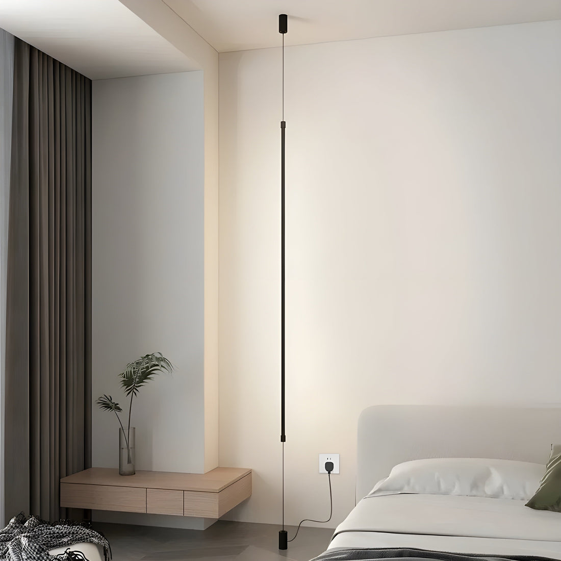 Slim LED golvlampa – Minimalistisk design för en mysig boendestämning