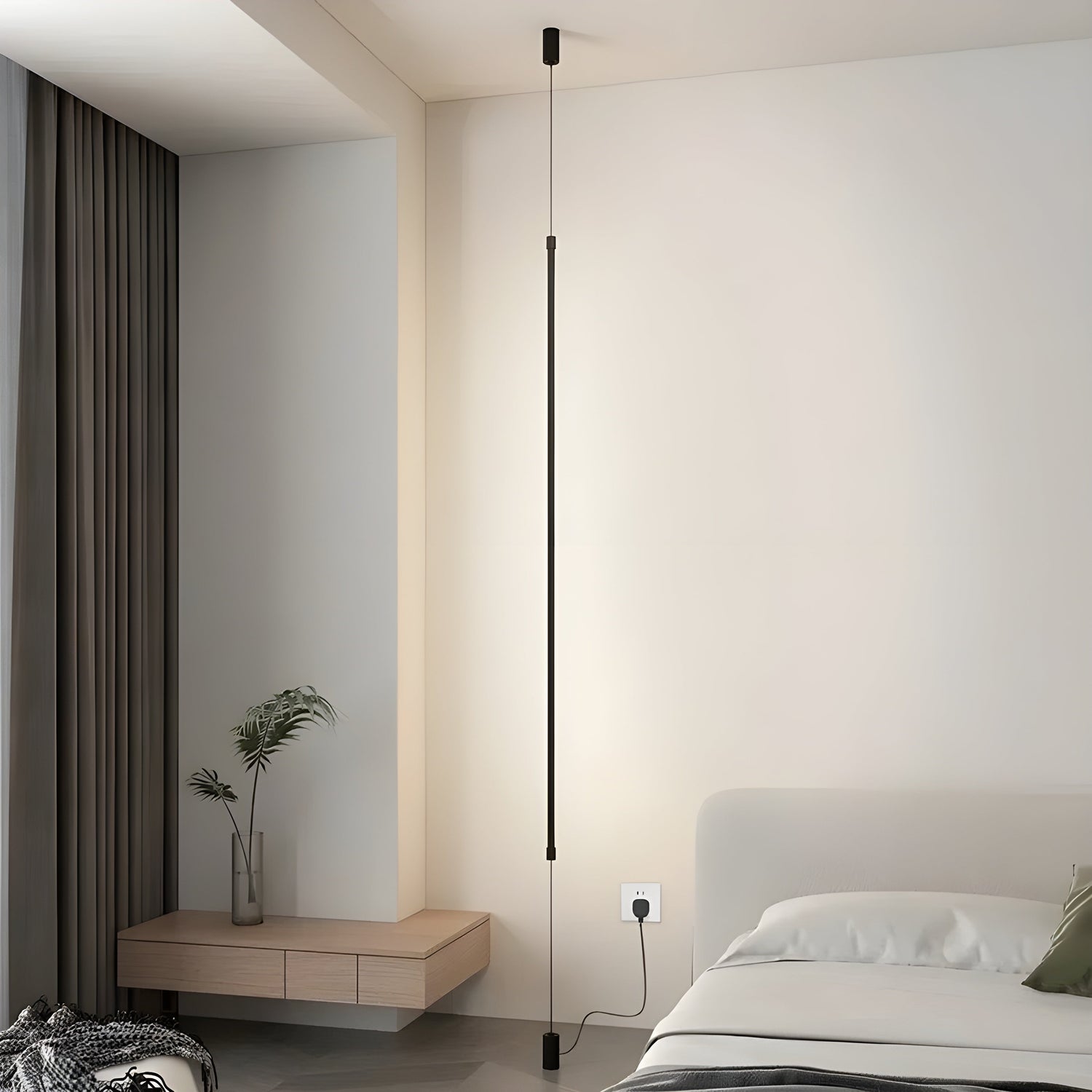 Slim LED golvlampa – Minimalistisk design för en mysig boendestämning