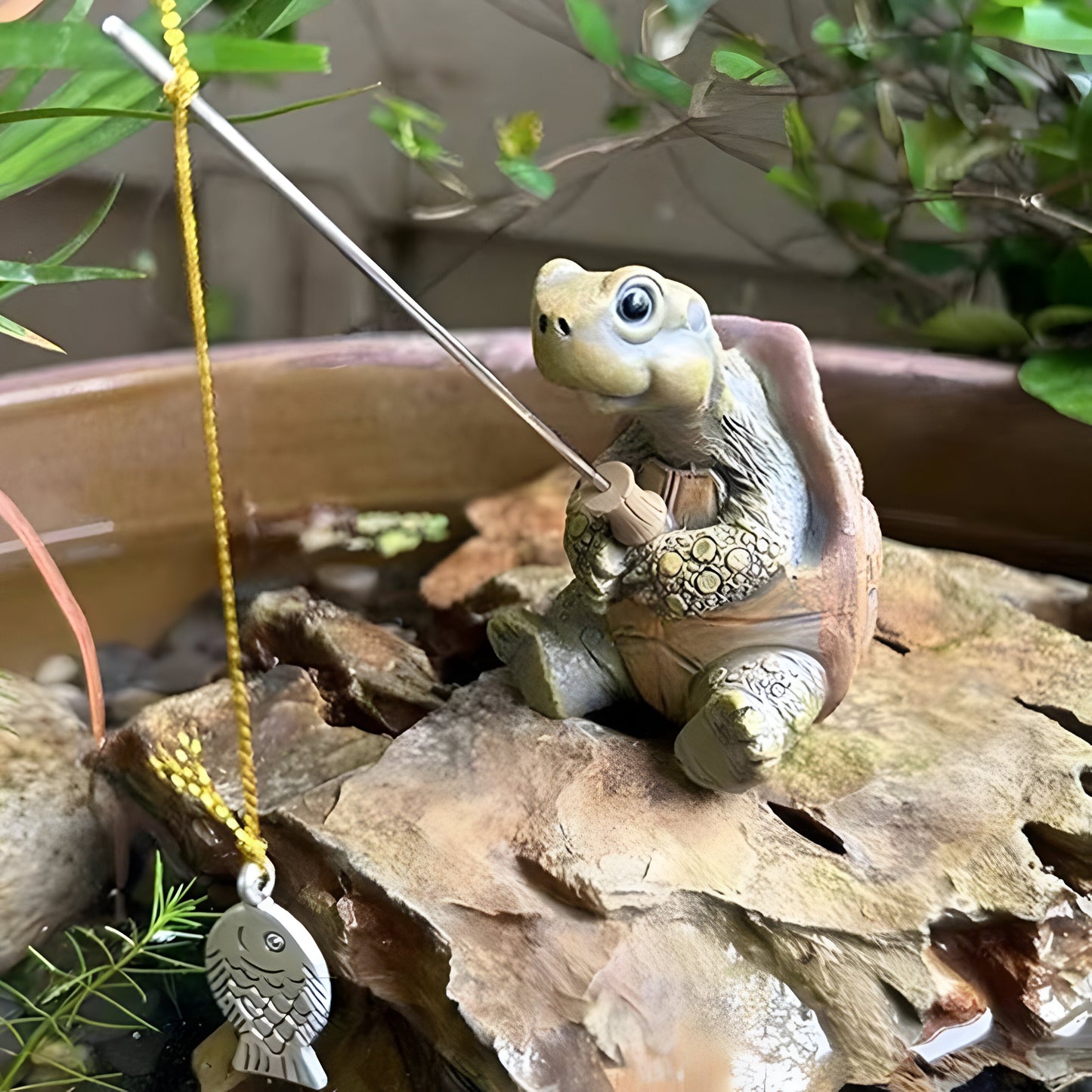 TurtleTide Staty - Dekorativ Sköldpadda Trädgårdsstaty