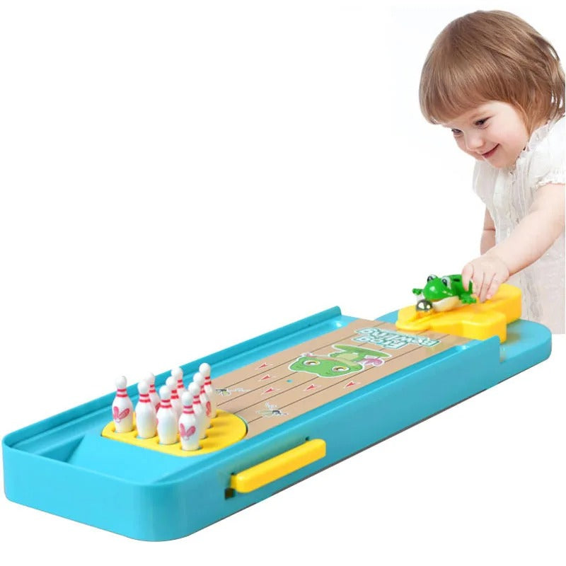 Jumping Frog Bowling Alley - Främjar motoriska färdigheter - Mini bowlinghall