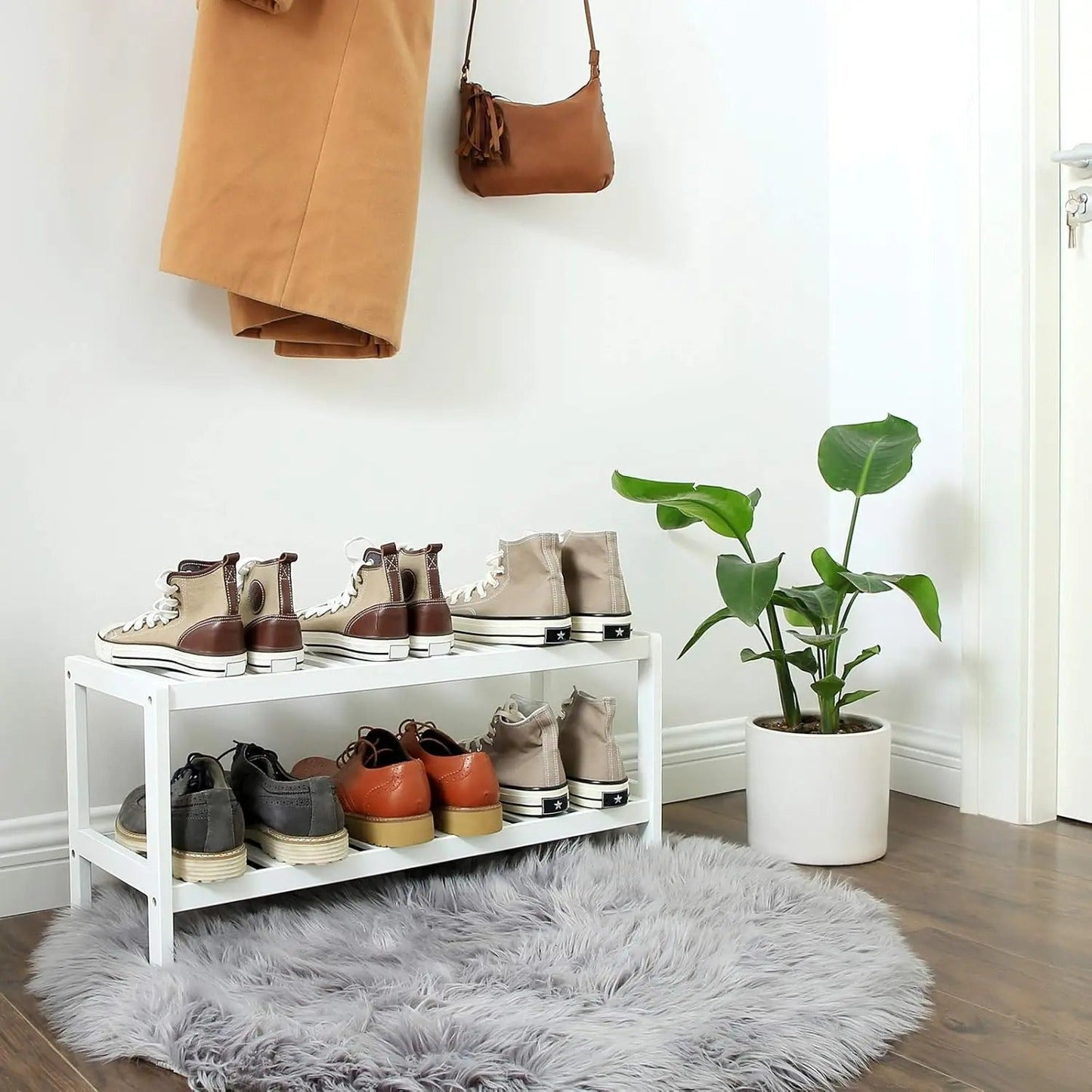 BambooHaven Rack – 2-stegs bambuställ för skor