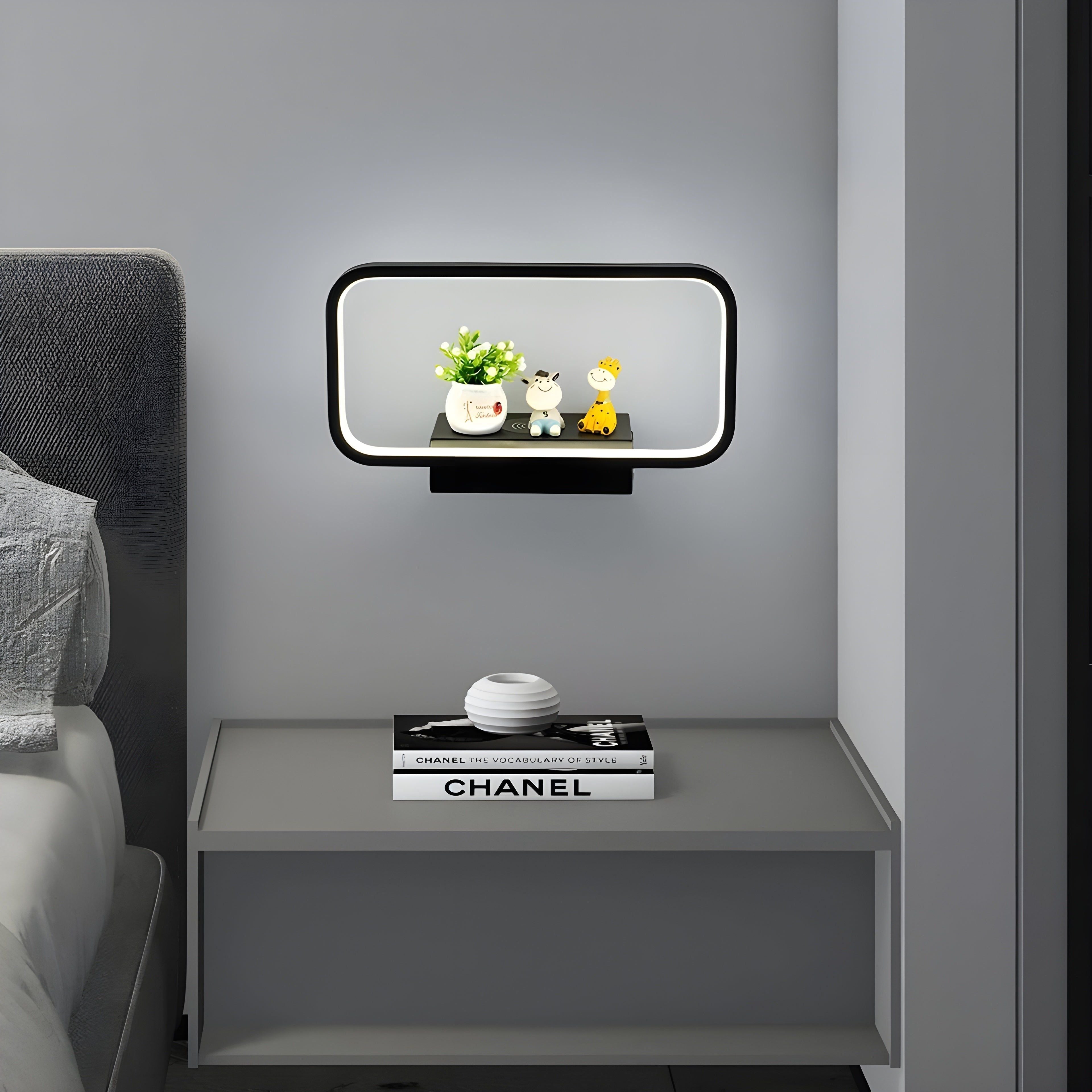 GloSwitch Ljus – Modern Trådlös USB-Laddning LED-Vägglampa för Inomhusbruk