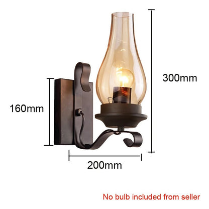 Retro industriell järn vägglampa