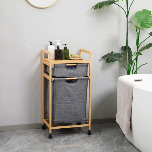 BambooEase Korg – Avtagbar bambus tvättkorg