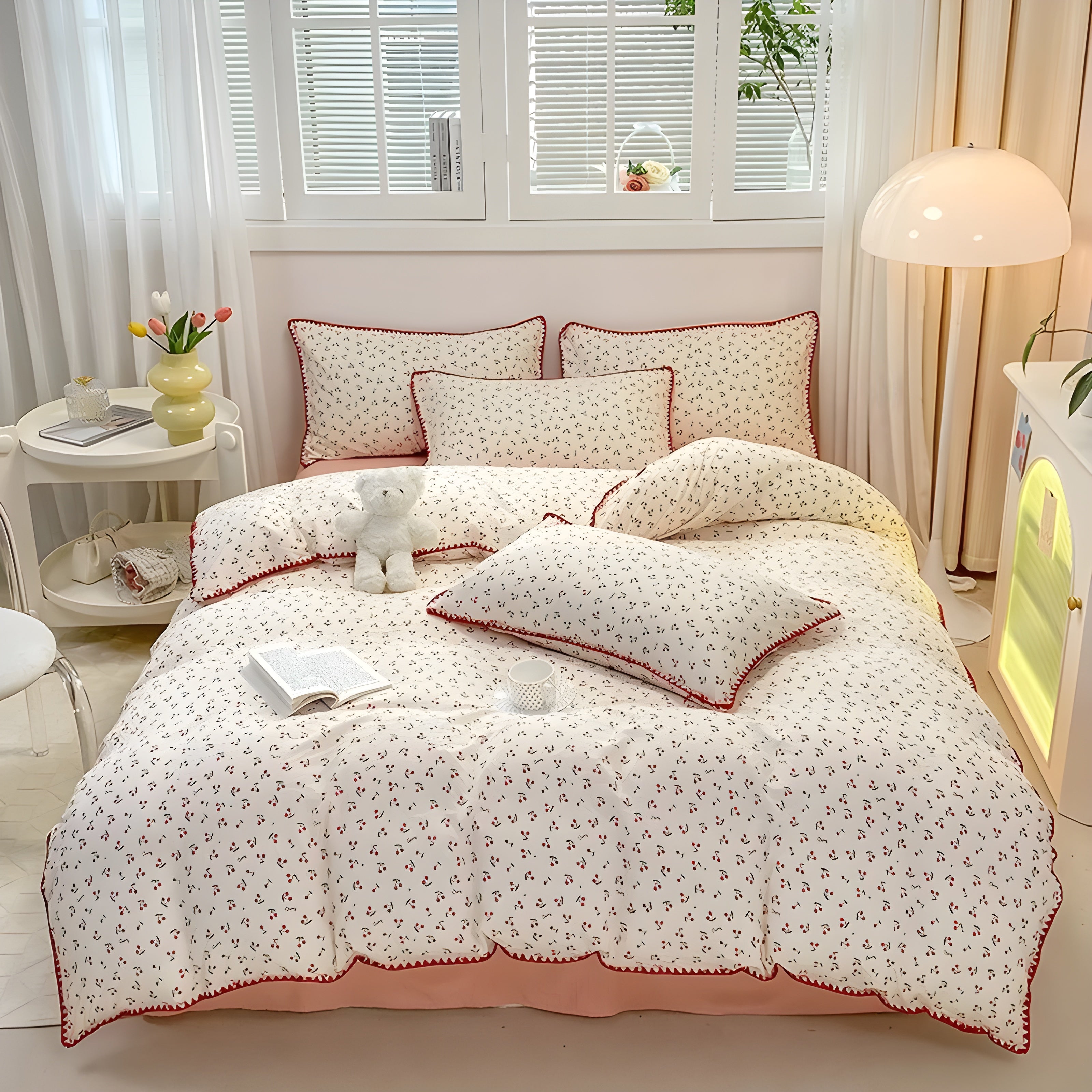 SoftBloom Sängkläder Set - Elegant sängkläder set tillverkat av bomull med blommönster