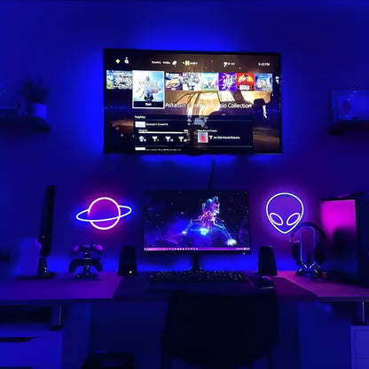 SpaceGlow Ljus - Dekorativ Neon Party LED Vägglampa