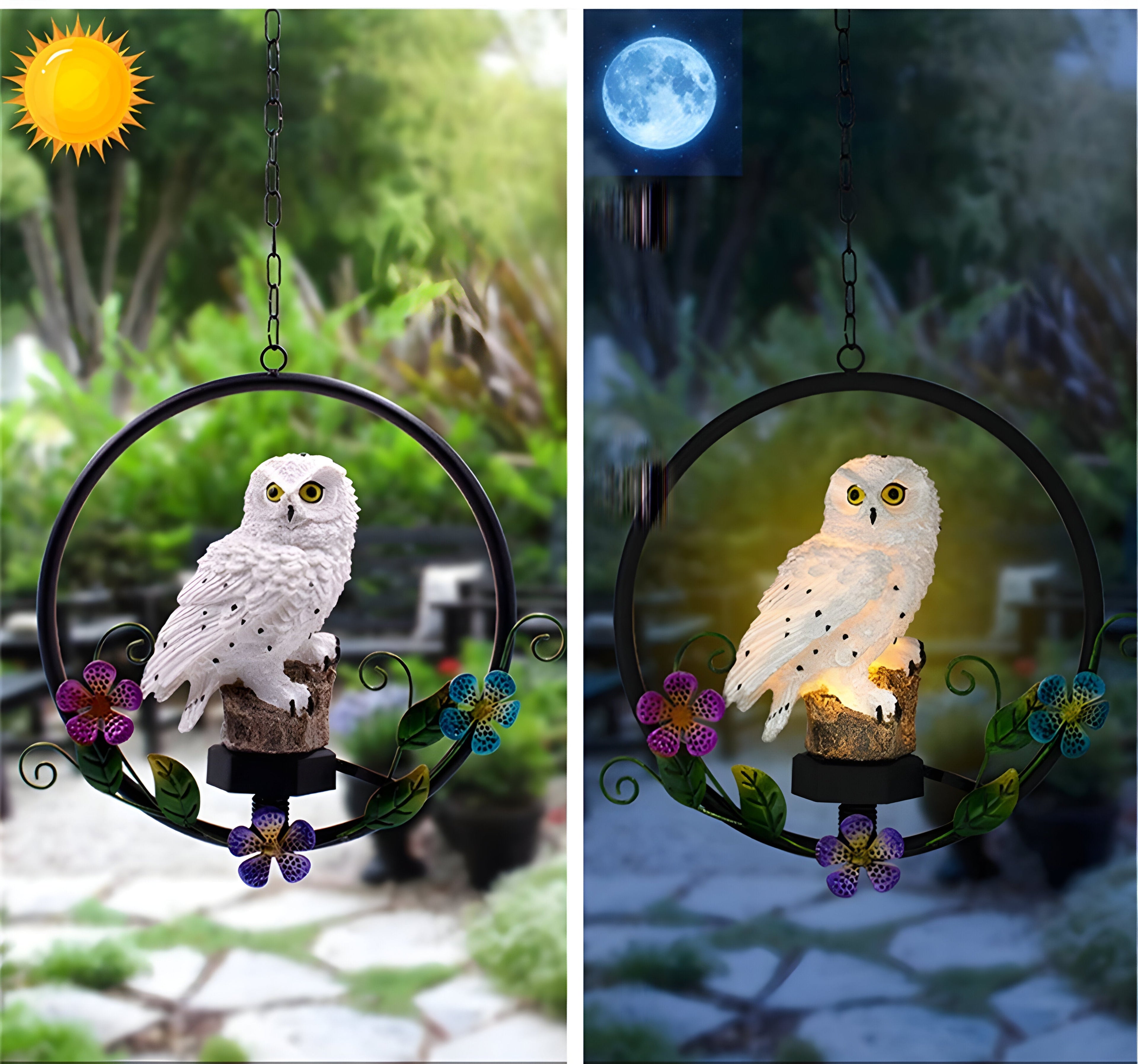 LumiOwl Light - Solcellsdriven Hängande Uggleljus