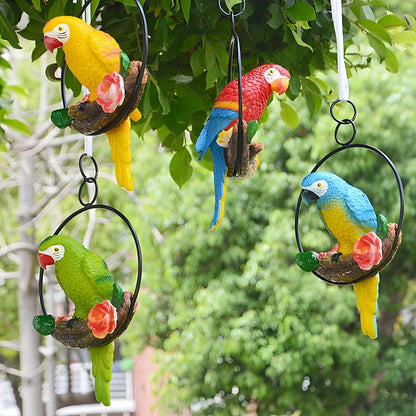ParrotWhisper Decor - Dekorativ papegoja trädstaty för hängande