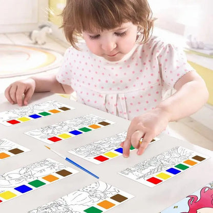 Färgbok med akvareller – Roligt med 6 färger