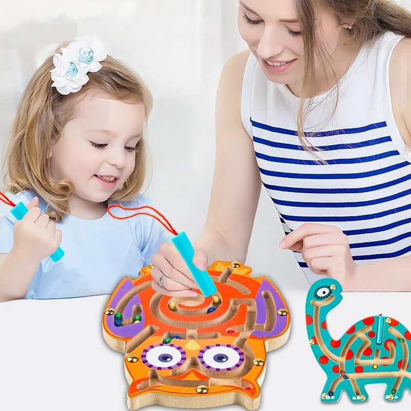 Animal Adventure Labyrint – Magnetiskt Träpussel