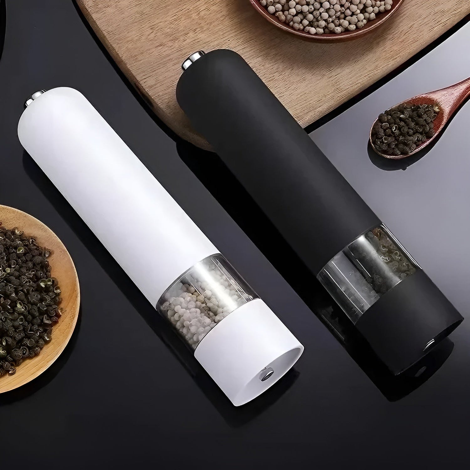 Elektrisk pepparkvarn – Mångsidig &amp; Justerbar | För salt, peppar &amp; kryddor