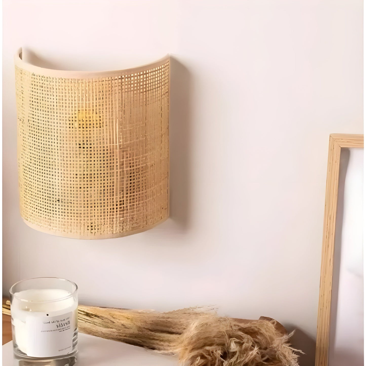 RetroWeave Lampa - Retro Rattan Vävda Dekorativa Vägglampa