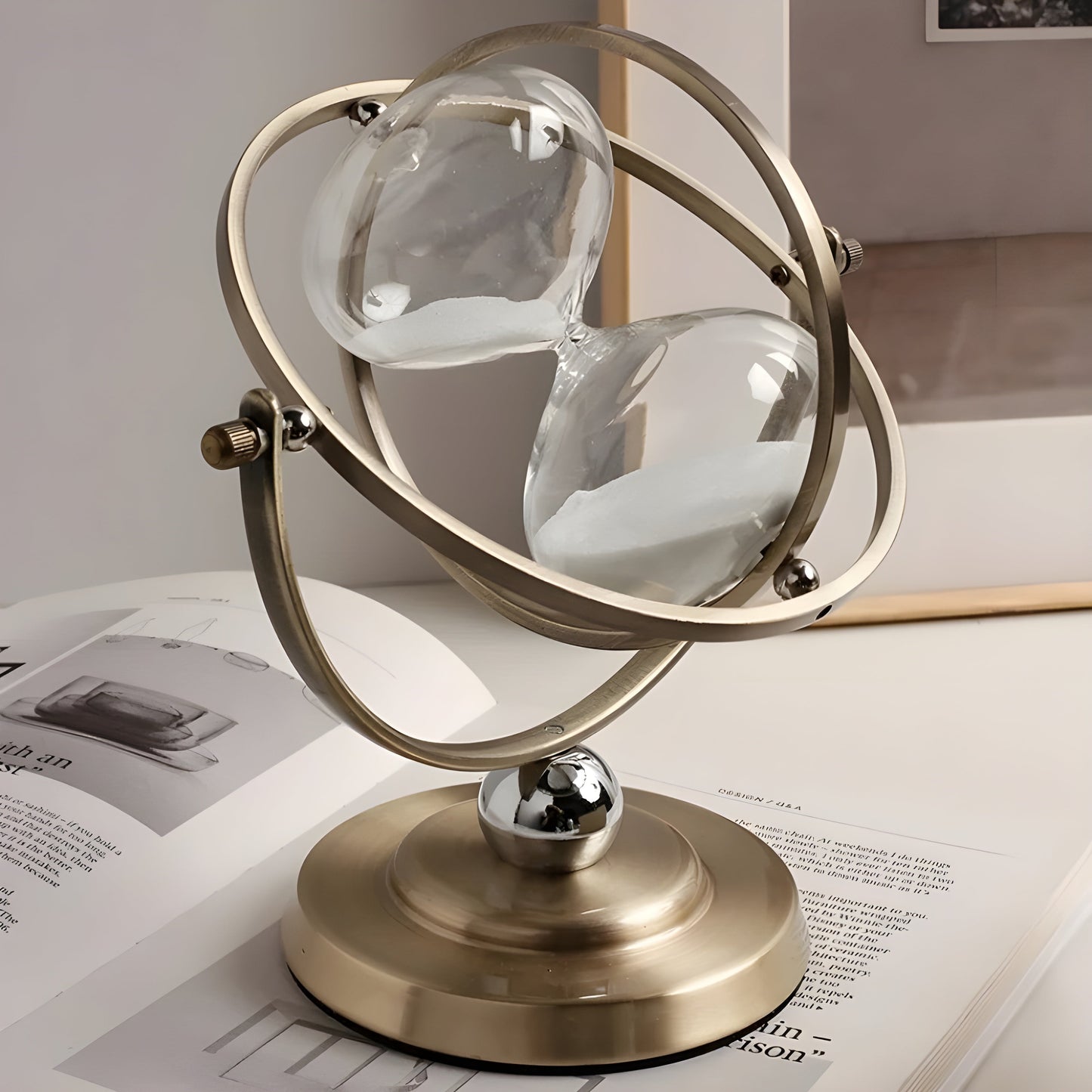Timglas i Globe Design – Vintage Look, Antik Stil för Vardagsrum eller Kontor